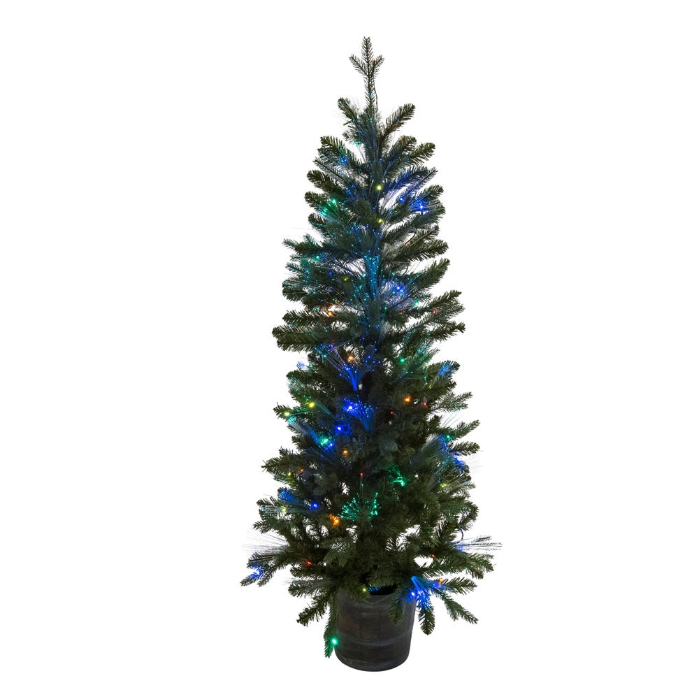 Kurt Adler 5-Foot Northern Light Fiber-Optic Multi-Color LED Potted Tree